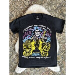 Medium Boss Dog X Spanky Loco T Shirt Black With Skull Multicolor Punk Shirt